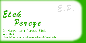 elek percze business card